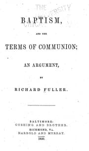 Tapa de Baptism, and the terms of communion