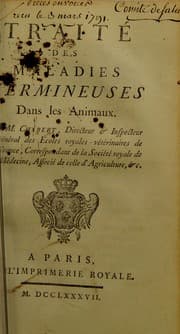 Tapa de Traité des maladies vermineuses dans les animaux