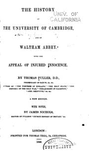 Tapa de The history of the University of Cambridge, and of Waltham abbey