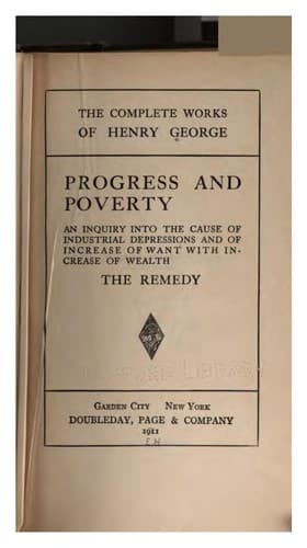 Tapa de Progress and Poverty