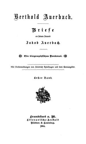 Tapa de Briefe an seinen Freund Jakob Auerbach