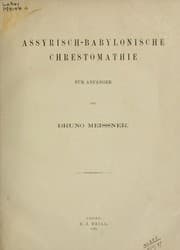 Tapa de Assyrisch-Babylonische Chrestomathie für Anfänger
