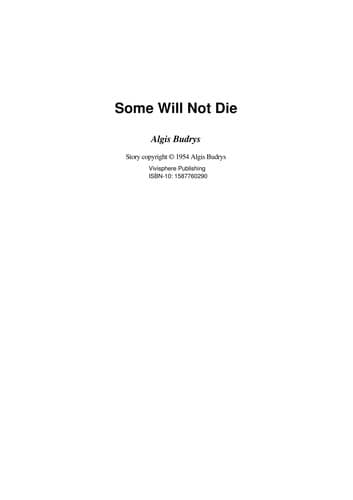 Tapa de Some will not die