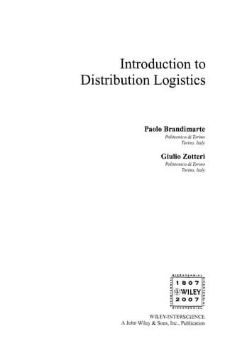 Tapa de Introduction to distribution logistics