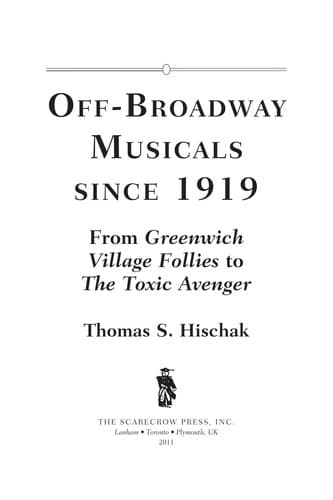 Tapa de Off-Broadway musicals since 1919