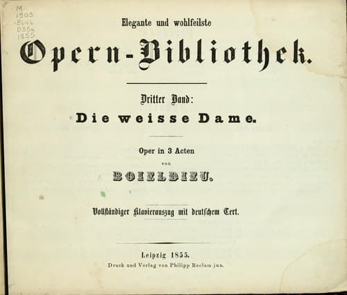 Tapa de Die weisse Dame