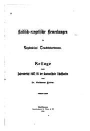 Tapa de Kritisch-exegetische Bemerkungen zu Sophokles' Trachinierinnen