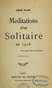 Tapa de Méditations d'un solitaire en 1916