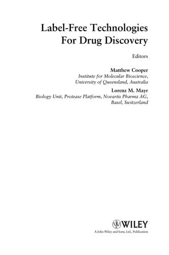 Tapa de Label-free technologies for drug discovery