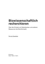 Tapa de Biowissenschaftlich recherchieren