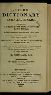 Tapa de Tyro's dictionary, Latin and English