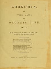 Tapa de Zoonomia ; or, The laws of organic life