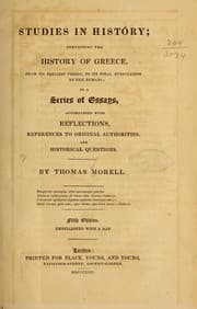 Tapa de Studies in history, containing the history of Greece