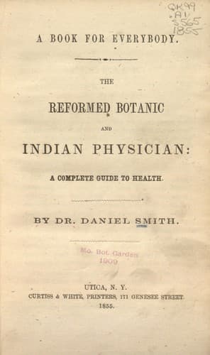 Tapa de The reformed botanic and Indian physician