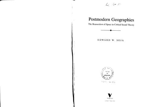 Tapa de Postmodern geographies