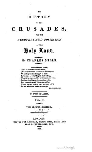 Tapa de The History Of The Crusades, For The Recovery And Possession Of The Holy Land