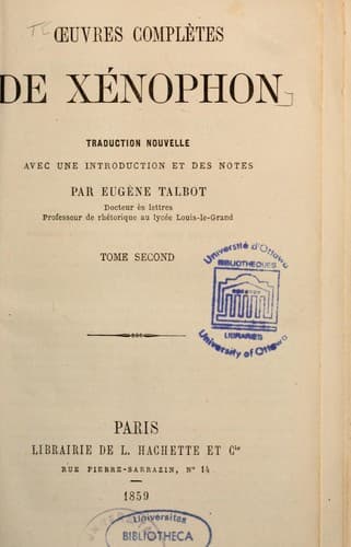 Tapa de Oeuvres complètes de Xénophon