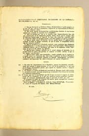 Tapa de Simon Bolivar libertador presidente de la Republica de Colombia etc. etc. etc. Considerando: 1. Que por decreto de 19 de febrero ùltimo