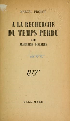 Tapa de À la recherche du temps perdu