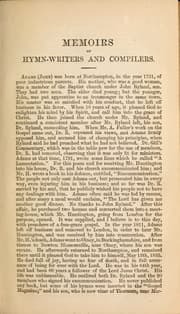 Tapa de Memoirs of the principal hymn-writers and compilers of the 17th, 18th, and 19th centuries