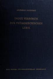 Tapa de Index verborum zur frühgriechischen Lyrik