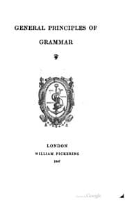 Tapa de General principles of grammar