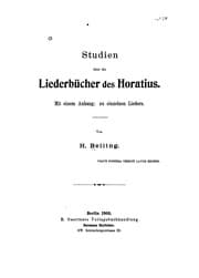 Tapa de Studien über die liederbücher des Horatius