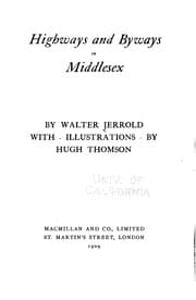 Tapa de Highways and byways in Middlesex