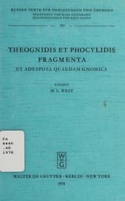 Tapa de Theognidis et Phocylidis fragmenta et adespota quaedam gnomica
