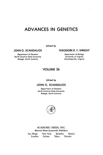 Tapa de Advances in Genetics