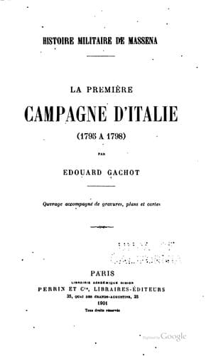 Tapa de Histoire militaire de Masséna