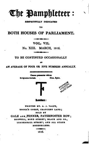 Tapa de The Pamphleteer