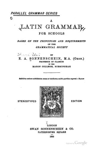 Tapa de A Latin grammar for schools