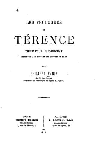 Tapa de Les prologues de Térence
