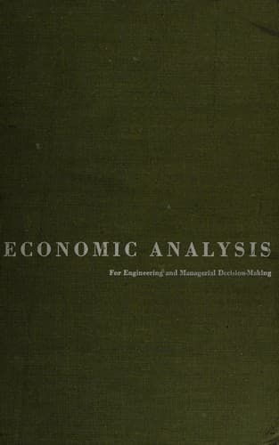 Tapa de Economic analysis for engineering and managerial decision making