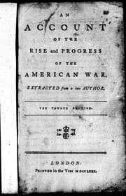 Tapa de An account of the rise and progress of the American war
