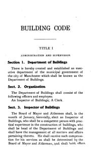 Tapa de The Building Code of the City of Manchester, New Hampshire: Final Enactment by the Board of ..