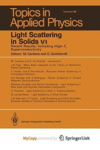 Tapa de Light Scattering in Solids VI