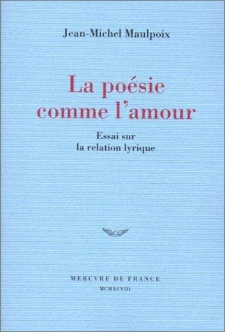 Tapa de La poésie comme l'amour