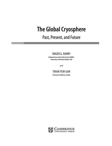 Tapa de The global cryosphere