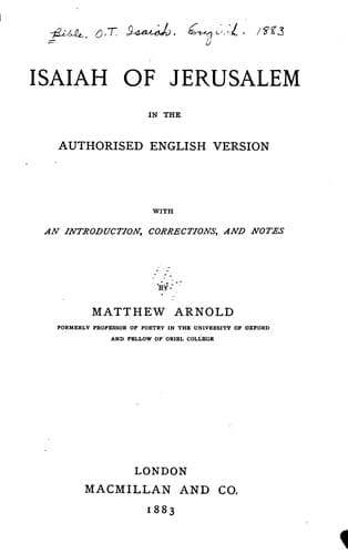 Tapa de Isaiah of Jerusalem in the Authorized English Version