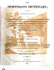 Tapa de The Sportsman's Dictionary: Containing Instructions for Various Methods to ..