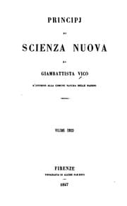 Tapa de Principj di una scienza nuova di Giambattista Vico: d'intorno alla comune natura delle nazioni