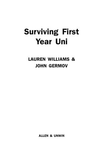 Tapa de Surviving first year uni