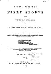 Tapa de Frank Forester's Field Sports of the United States, and British Provinces, of North America