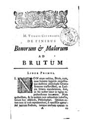 Tapa de M. Tullii Ciceronis de finibus bonorum & malorum ... libri quinque, juxta ed. Gronovii emendati
