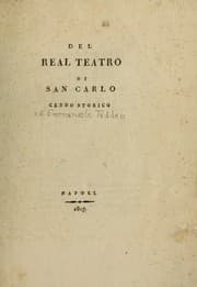 Tapa de Del real teatro di San Carlo cenno storico