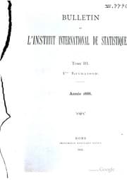 Tapa de Bulletin de l'Institut international de statistique