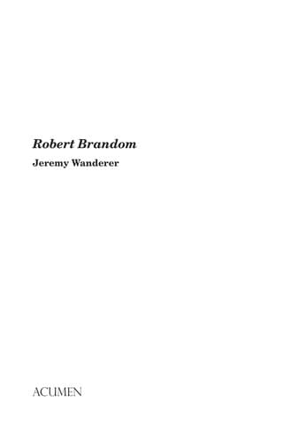 Tapa de Robert Brandom