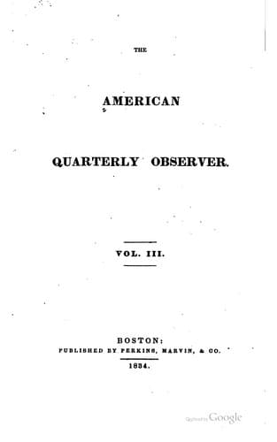 Tapa de The American Quarterly Observer